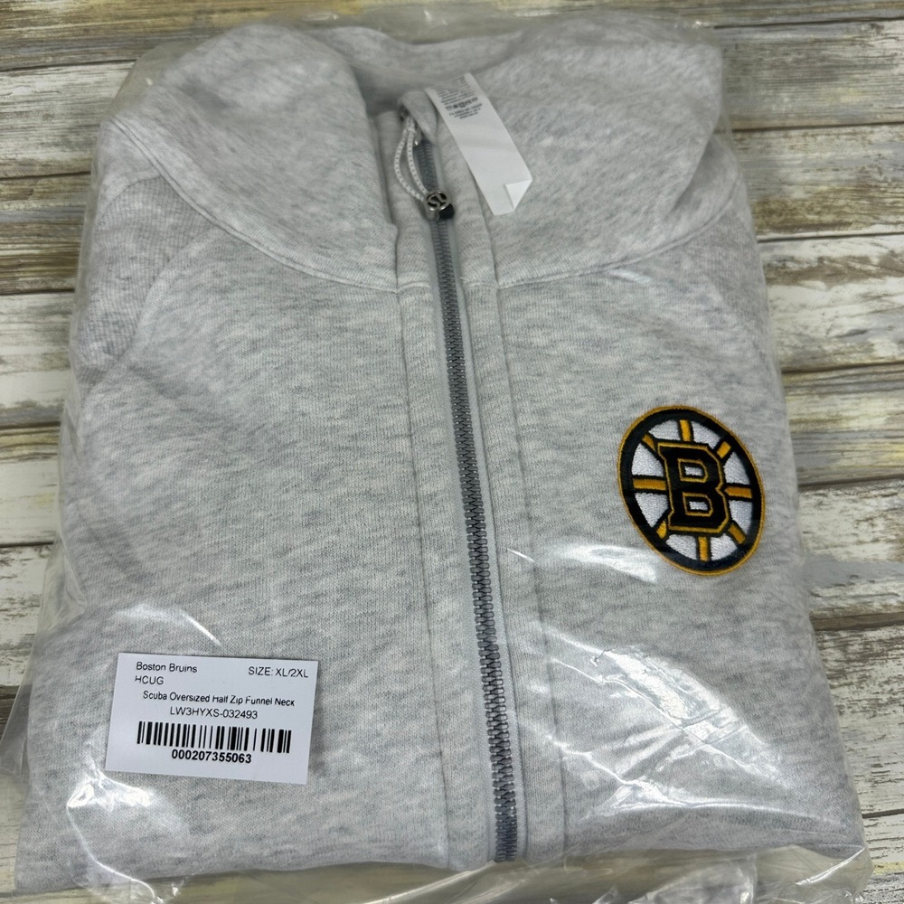 Lululemon Boston Bruins Scuba Oversized Half Zip Top Funnel‎ Neck Womens XL/2XL - Picture 9 of 10